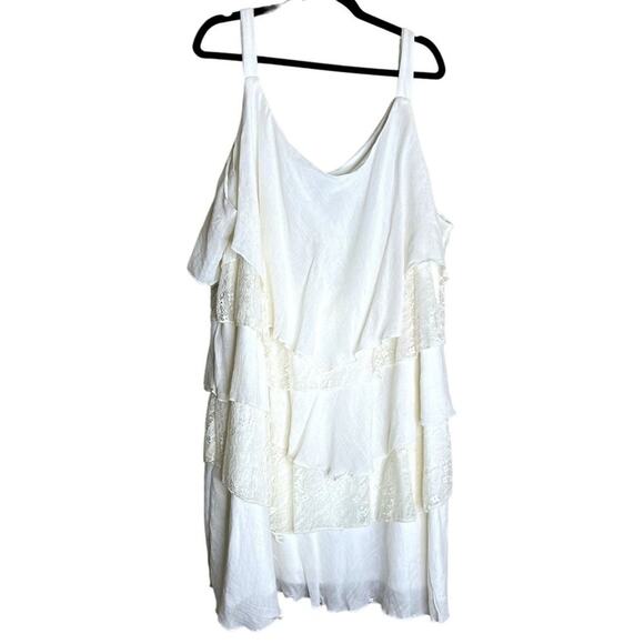 NWT Avenue Style #7069 Sleeveless Layered Lace Off White Beige blouse top Women - Picture 1 of 8
